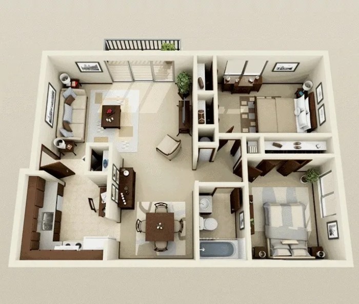 Two bedroom apartment design