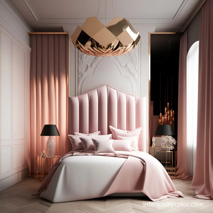 Rose gold bedroom design