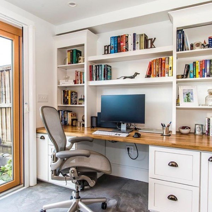 Desk in bedroom design