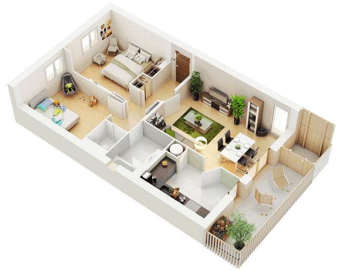 Two bedroom apartment design