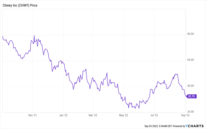 Chewy stock price prediction